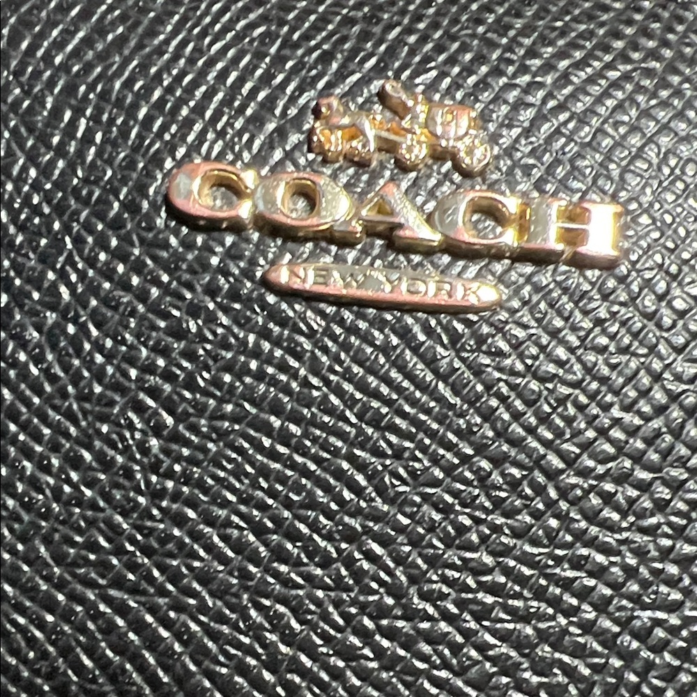 Coach Textured Black Zip Wallet - Picture 2 of 16